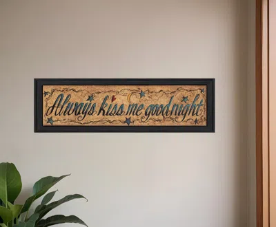 Homezia Always Kiss Me Goodnight 1 Black Framed Print Wall Art