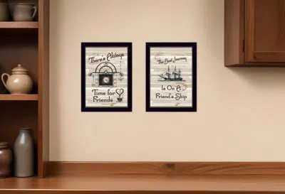 Homezia Set Of Two Friendship Journey 2 Black Framed Print Kitchen Wall Art