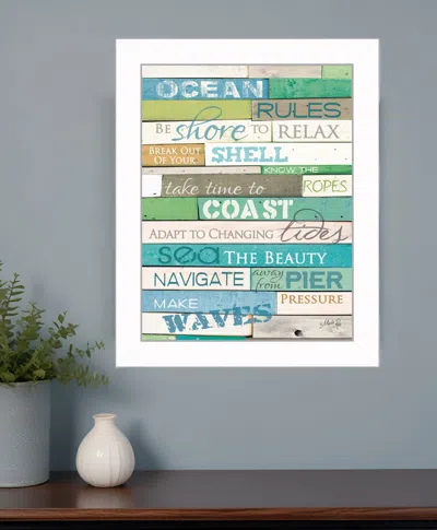 Homezia Ocean Rules 2 White Framed Print Wall Art