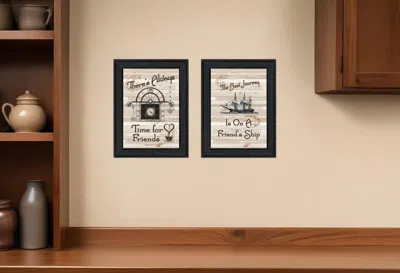 Homezia Set Of Two Friendship Journey 1 Black Framed Print Kitchen Wall Art