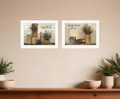 Homezia Set Of Two Blessed Gathering 1 White Framed Print Kitchen Wall Art