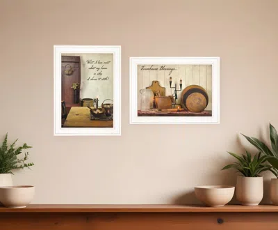 Homezia Set Of Two What I Love Most 1 White Framed Print Kitchen Wall Art