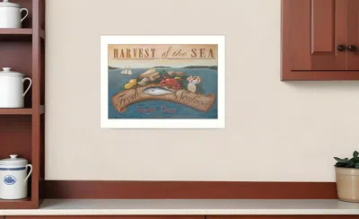 Homezia Sea Harvest White Framed Print Kitchen Wall Art
