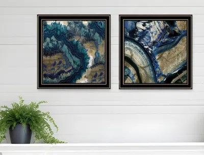 Homezia Set Of Two Geode Reef Pleasure 2 Black Framed Print Wall Art