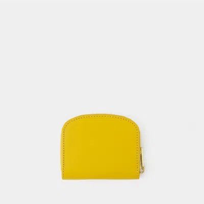 Shop Apc A.p.c. Demi Lune Mini Compact Change Purse In Yellow