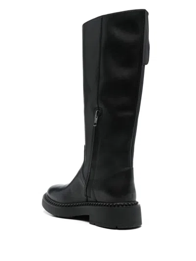 Shop Ash Mandeville Knee-high Boots In Calf Leather In Black