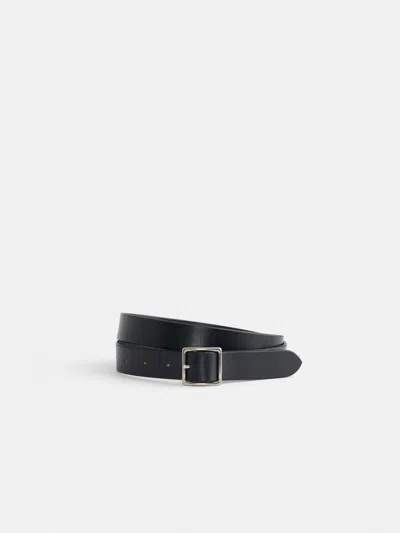 Alex Mill Maximum Henry Albert Slim Square Belt In Black