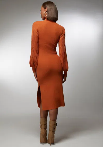 Bebe Midi Sweater Dress In Spice