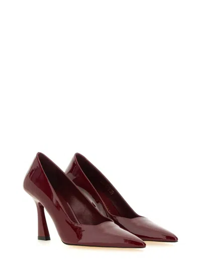Stuart Weitzman Pointed Toe Patent Finish High Heel In Red
