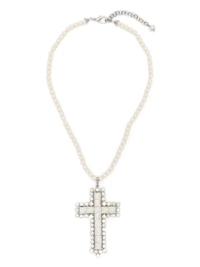 Shop Alessandra Rich Necklace With Crystal Cross