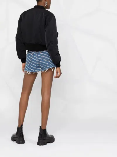 Alexander Wang Bite Logo Cotton Denim Shorts