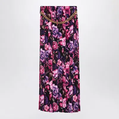 Balenciaga Pleated Floral Print Maxi Skirt