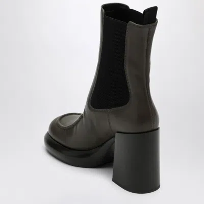 Burberry Chelsea Wedge Boot In Dark Green Leather