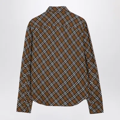 Burberry Check Cotton Shirt Cuffed Sleeves