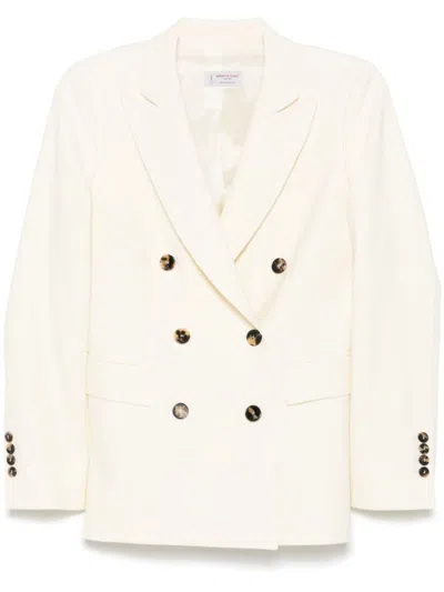 Alberto Biani Wool Double-breasted Jacket In White
