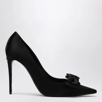 Dolce & Gabbana Satin Pumps With Metal Detail And Bow
