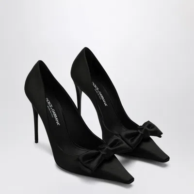 Dolce & Gabbana Satin Pumps With Metal Detail And Bow