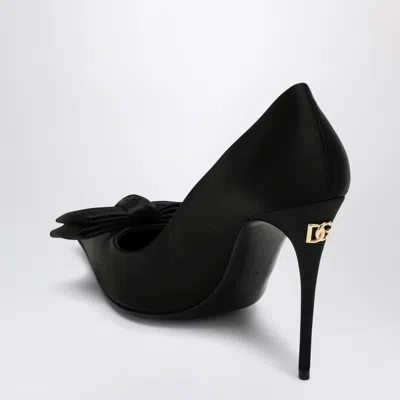 Dolce & Gabbana Satin Pumps With Metal Detail And Bow