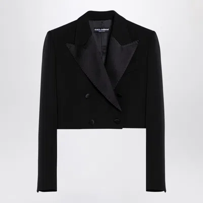 Dolce & Gabbana Cropped Cotton-blend Tuxedo Jacket