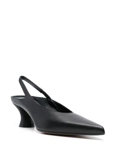 Shop Dries Van Noten Leather Slingback Shoes In Black