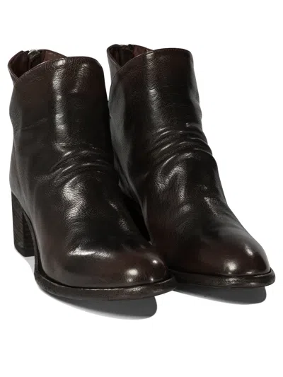 Officine Creative 55mm Denner 100 Zip-detail Block-heel Boots In Brown