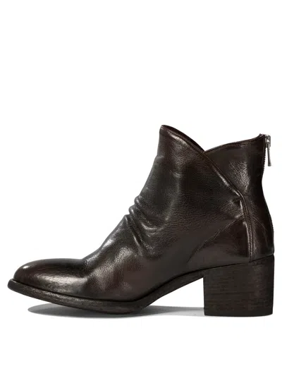 Officine Creative 55mm Denner 100 Zip-detail Block-heel Boots In Brown