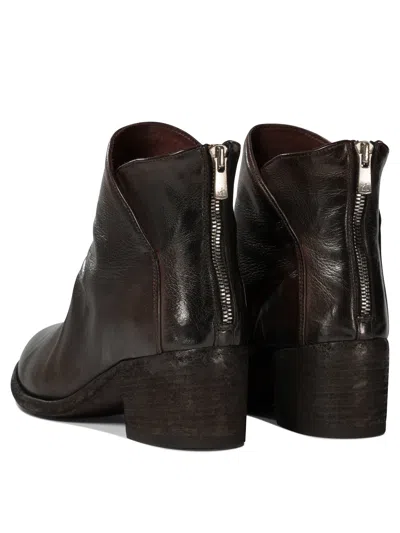 Officine Creative 55mm Denner 100 Zip-detail Block-heel Boots In Brown