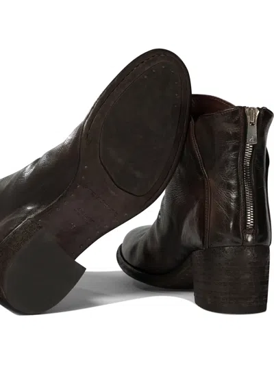 Officine Creative 55mm Denner 100 Zip-detail Block-heel Boots In Brown