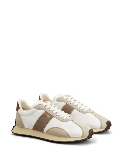 Tod's Multicolor Leather And Suede Sneakers In White
