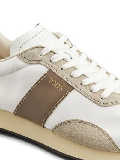 Tod's Multicolor Leather And Suede Sneakers In White