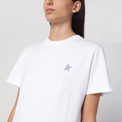 Shop Golden Goose Star White Cotton Crew Neck T Shirt