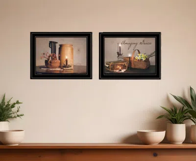Homezia Set Of Two Amazing Grace 6 Black Framed Print Kitchen Wall Art