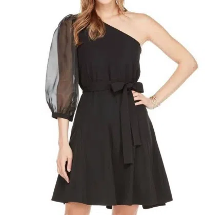 Jade Melody Tam One Shoulder Dress In Black In Black