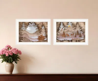 Homezia Set Of Two Great Outdoors 1 White Framed Print Wall Art