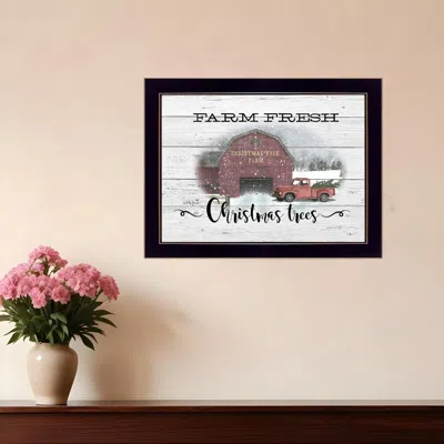 Homezia Farm Fresh Christmas Trees 1 Black Framed Print Wall Art