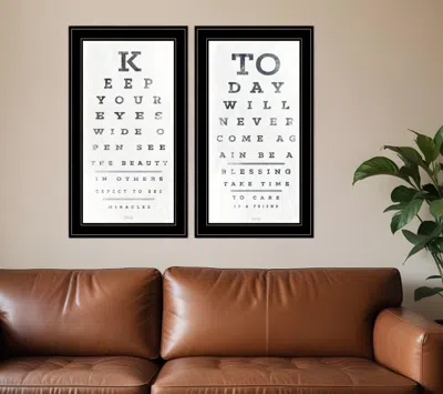 Homezia Set Of Two Eye Charts 1 Black Framed Print Wall Art