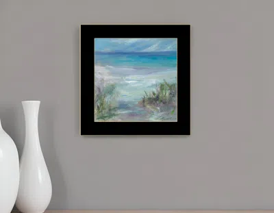 Homezia Blue Horizons Ocean View Black Framed Print Wall Art