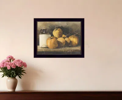 Homezia Jugs And Pumpkins 2 Black Framed Print Wall Art