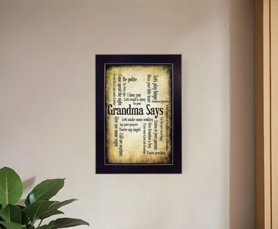Homezia Grandma Says 1 Black Framed Print Wall Art
