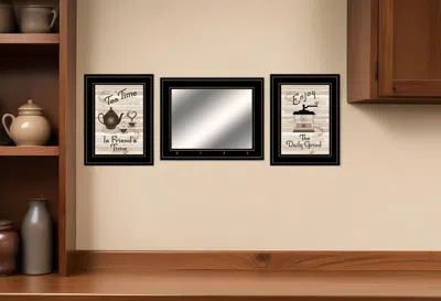 Homezia Set Of Three Enjoy Tea Time 7 Black Framed Print Kitchen Wall Art