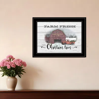 Homezia Farm Fresh Christmas Trees 3 Black Framed Print Wall Art