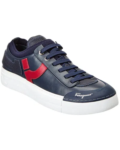 Ferragamo Notion 2 Leather Sneaker In Blue