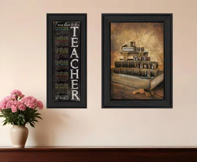 Homezia Set Of Two School Black Framed Print Wall Art