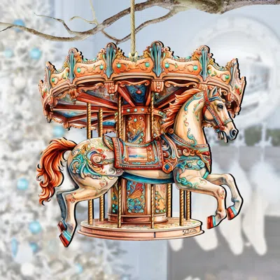 G. Debrekht Carousel Horse Wooden Ornaments By