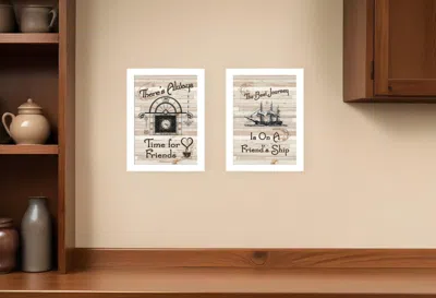 Homezia Set Of Two Friendship Journey 3 White Framed Print Kitchen Wall Art