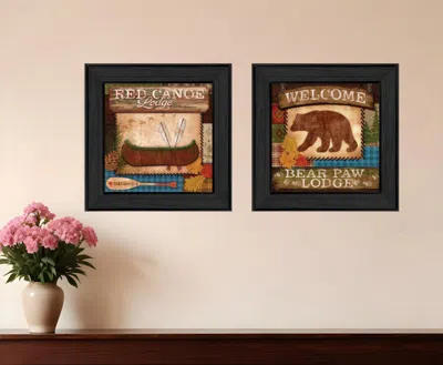 Homezia Set Of Two Lodge Ii Black Framed Print Wall Art