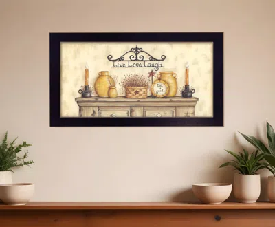 Homezia Live Love Laugh Black Framed Print Wall Art