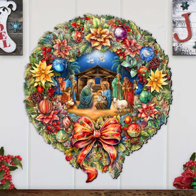 G. Debrekht Nativity Wreath Holiday Door Decor By