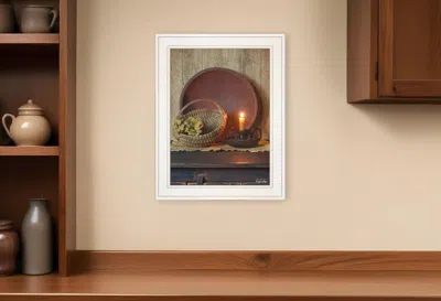 Homezia The Red Basket 4 White Framed Print Wall Art