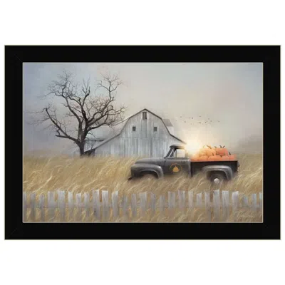 Homezia Fall Pumpkin Harvest 1 Black Framed Print Kitchen Wall Art